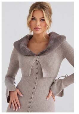 new House of CB Dahlia beige Cashmere Cardigan Size XS